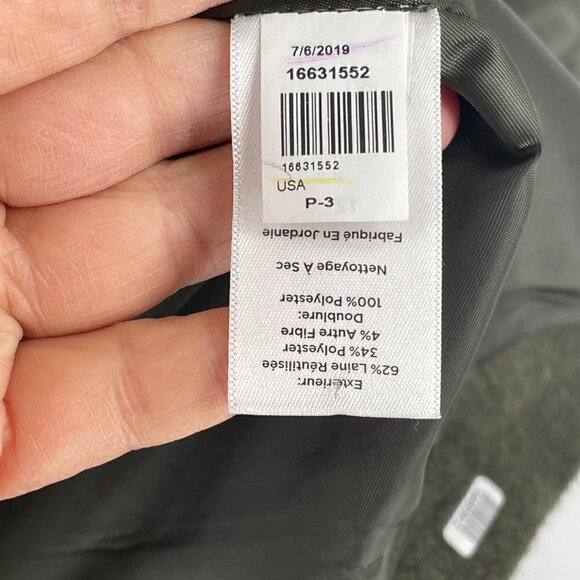 Talbots Brushed Italian Wool Double Breasted Jacket Blazer Olive Green Size 12 - Picture 11 of 13